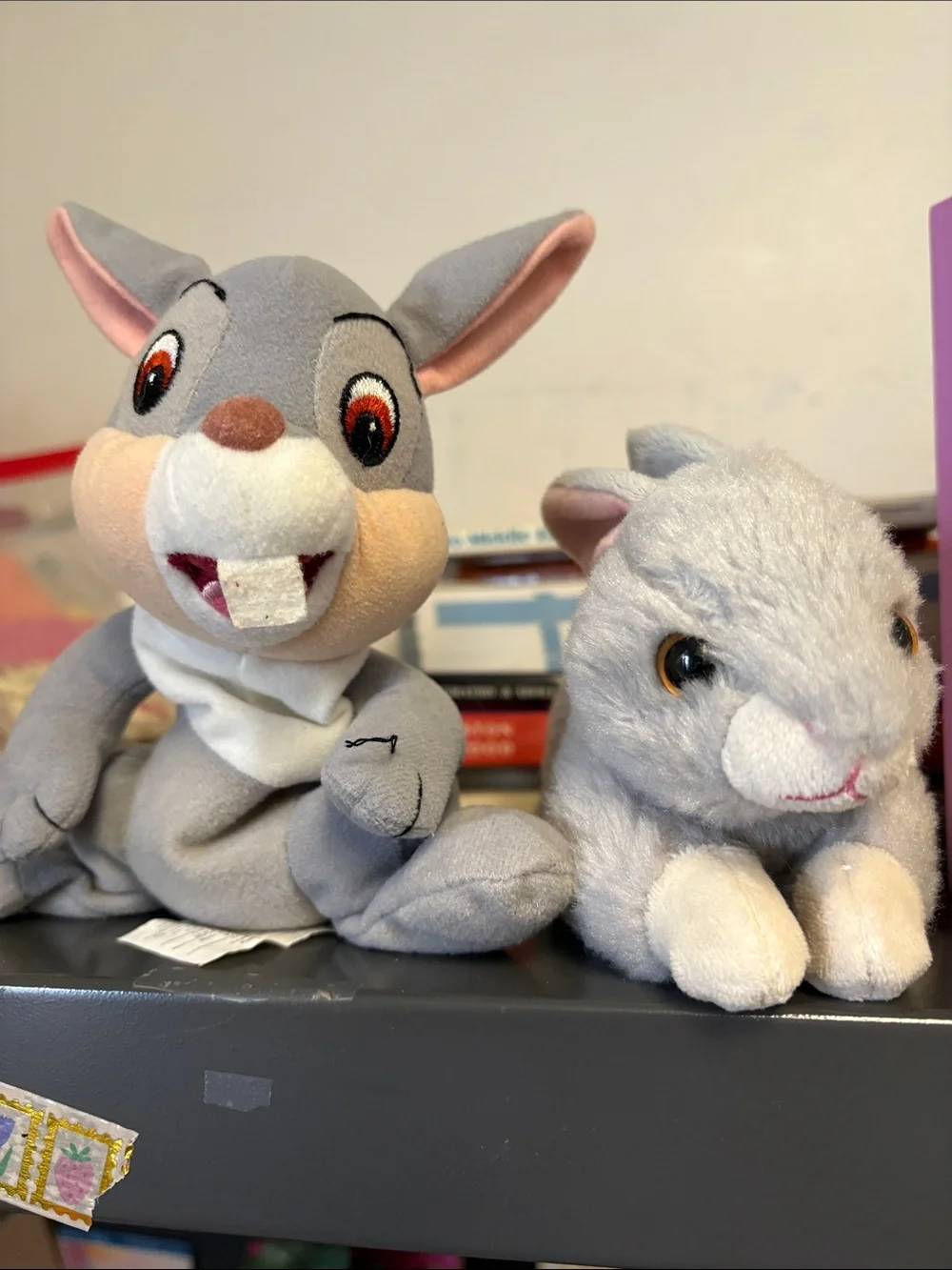 Ty Gray Bunny Plush Pair - Gray and Cream Accents